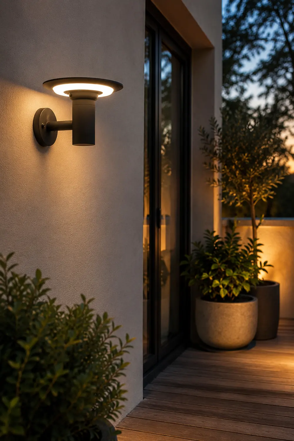 Round UFO-shaped LED Waterproof Solar Modern Outdoor Sconces Wall Lamp - Lumpaz