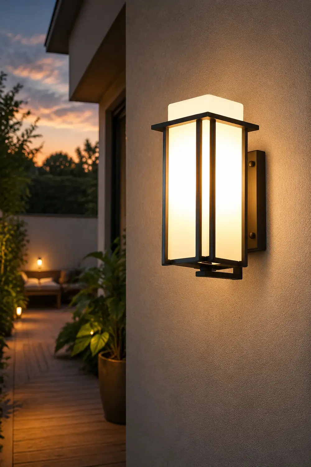 Square Waterproof LED Black Retro Outdoor Wall Lamp Exterior Lights - Lumpaz