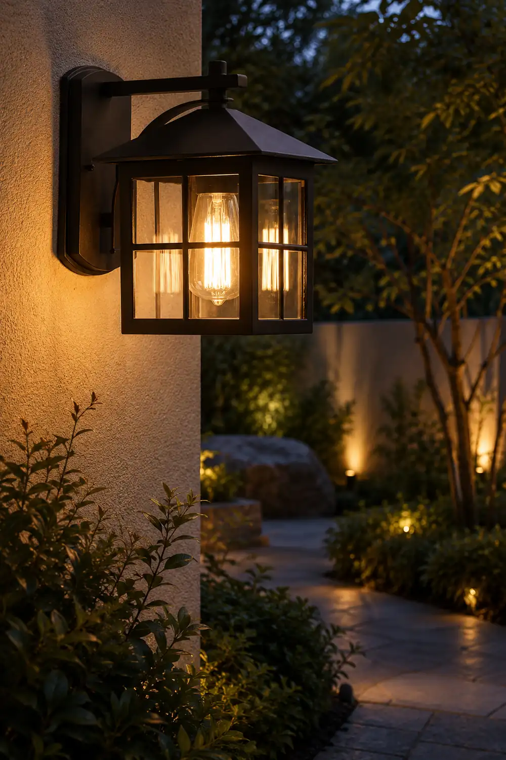 Minimalist Square Glass Lampshade Waterproof Modern Outdoor Lanterns - Lumpaz