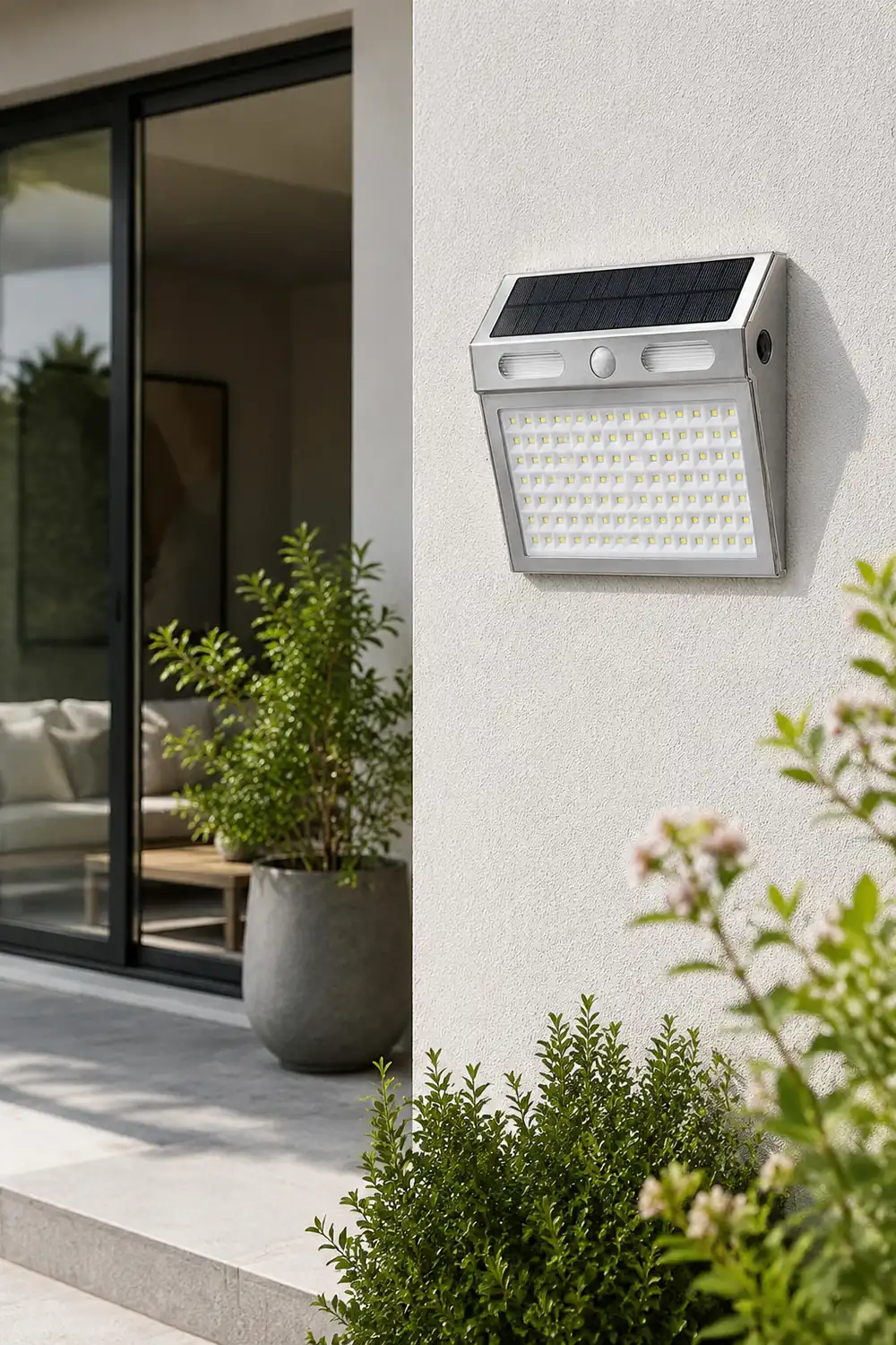 Rectangular Waterproof LED Motion Sensor Solar Wall Lights Outdoor Wall Lamp - Lumpaz
