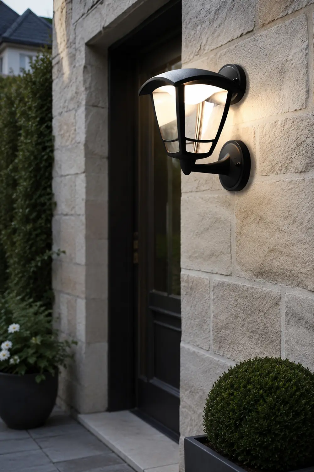 Retro Waterproof Black Vintage Outdoor Wall Lamp Plug in Wall Sconce Lighting - Lumpaz