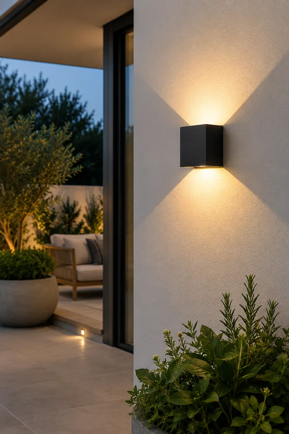 Waterproof Square LED up and down Lighting Modern Outdoor Wall Lights - Lumpaz
