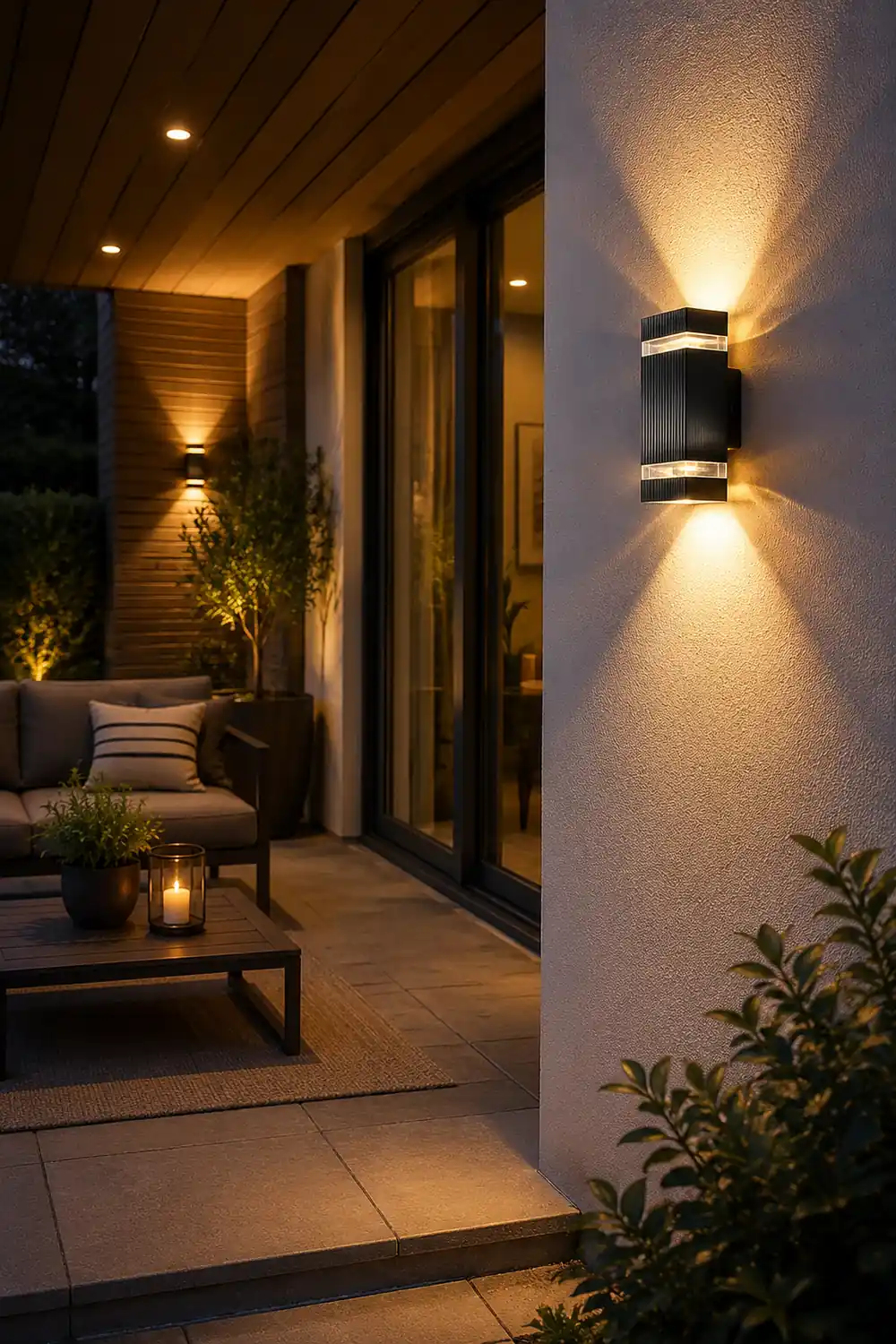 Square Round Waterproof Up And Down Lighting LED Modern Wall Sconces - Lumpaz
