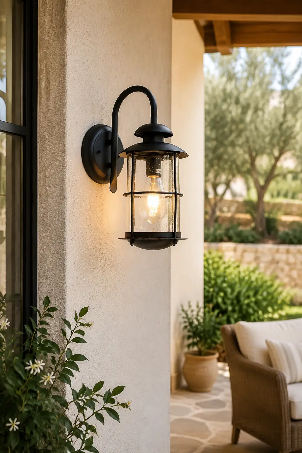 Creative Glass Waterproof LED Black Modern Plug in Wall Sconce Lighting - Lumpaz