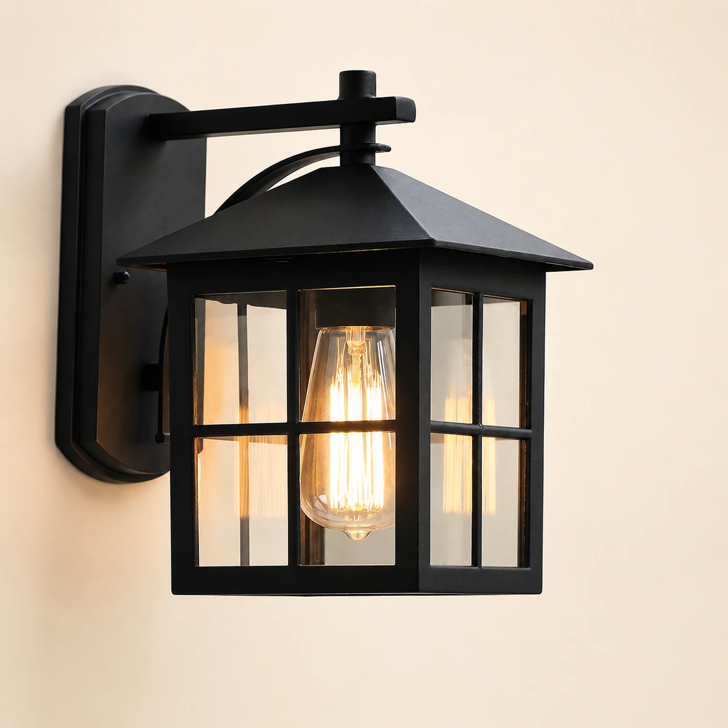 Minimalist Square Glass Lampshade Waterproof Modern Outdoor Lanterns - Lumpaz