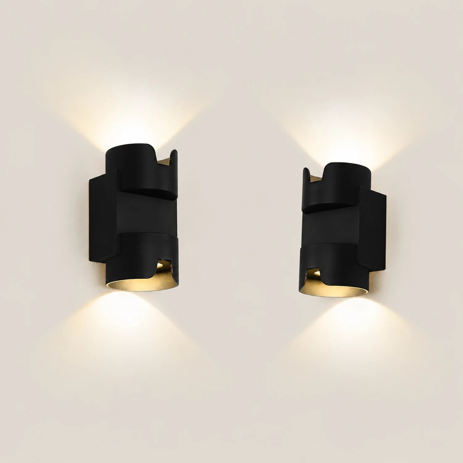 Waterproof Up and Down Light LED Black Modern Wall Washer Light Wall Lamp - Lumpaz