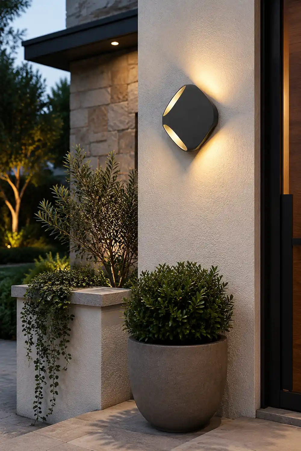 Square LED Waterproof Black Modern Outdoor Wall Lights Fence Post Lights - Lumpaz