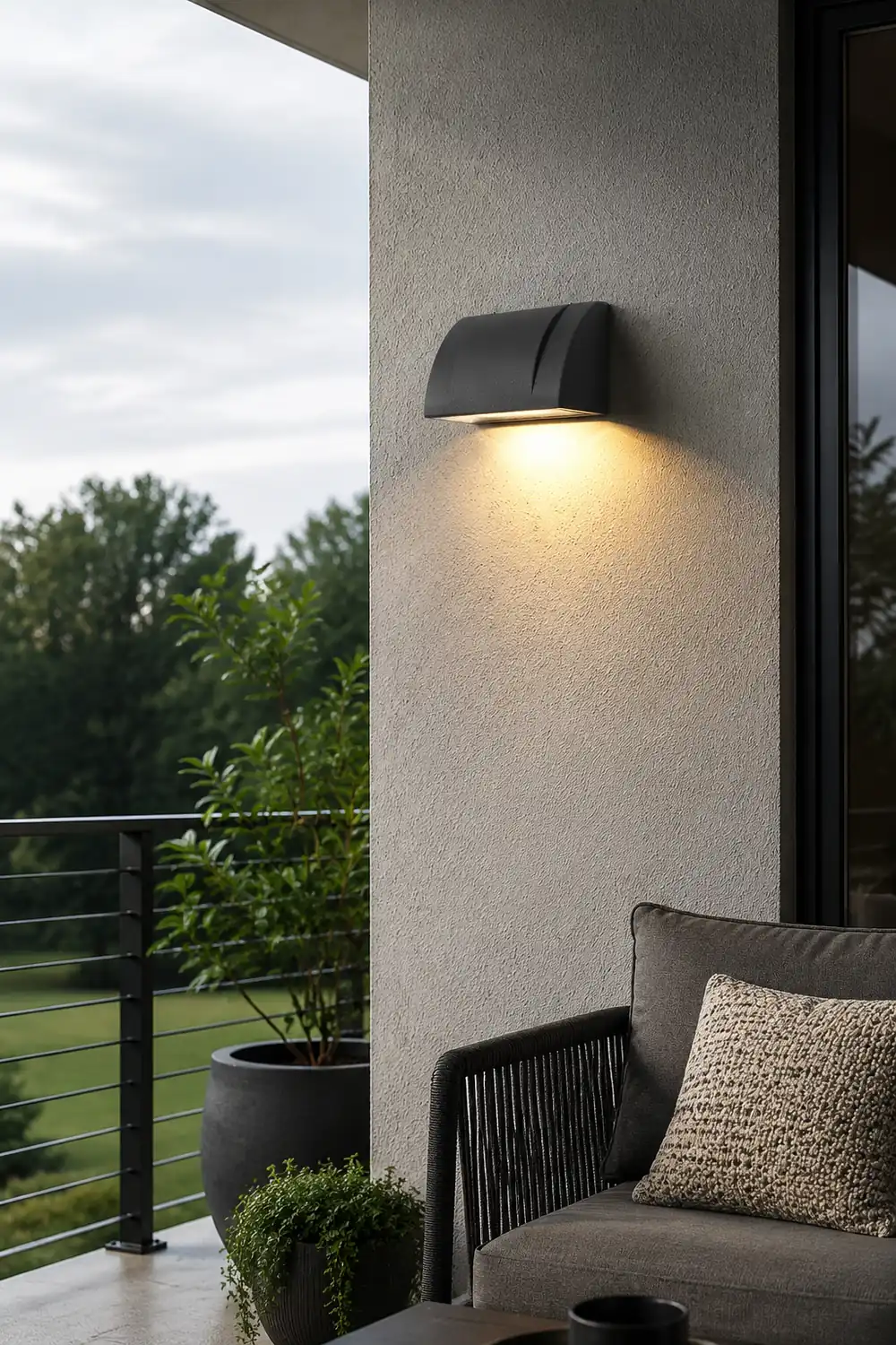 Modern Minimalist Waterproof Outdoor LED Wall Light for Patio Balcony Garden - Lumpaz