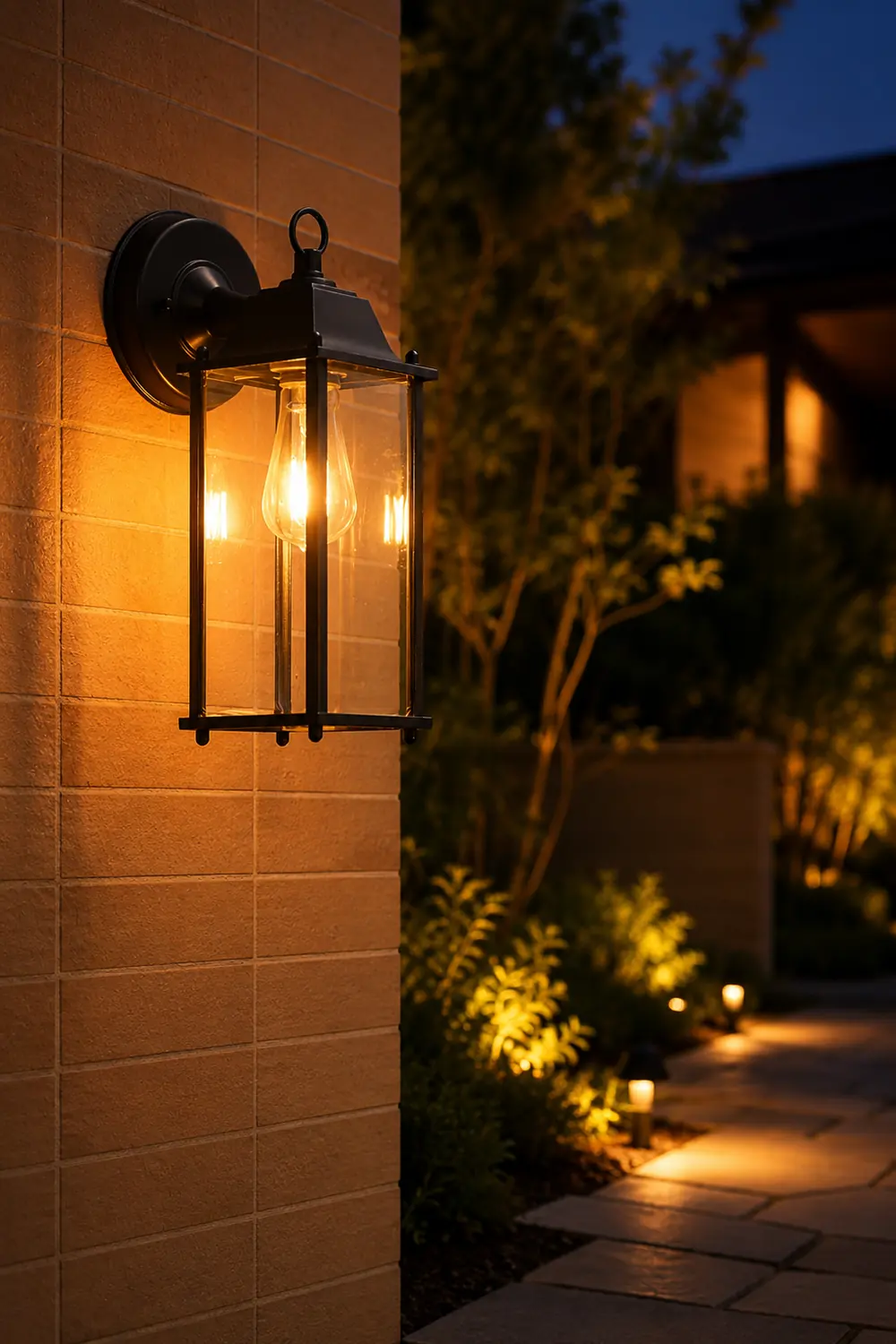 Square Glass Wall Lamp Outdoor Wall Sconce Lighting LED Waterproof Wall Lights - Lumpaz