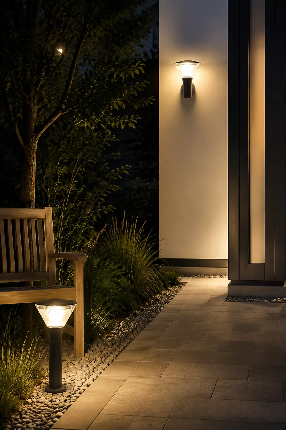 Round LED Waterproof Nordic Sconces Wall Lamp Outdoor Lights Path Lights - Lumpaz