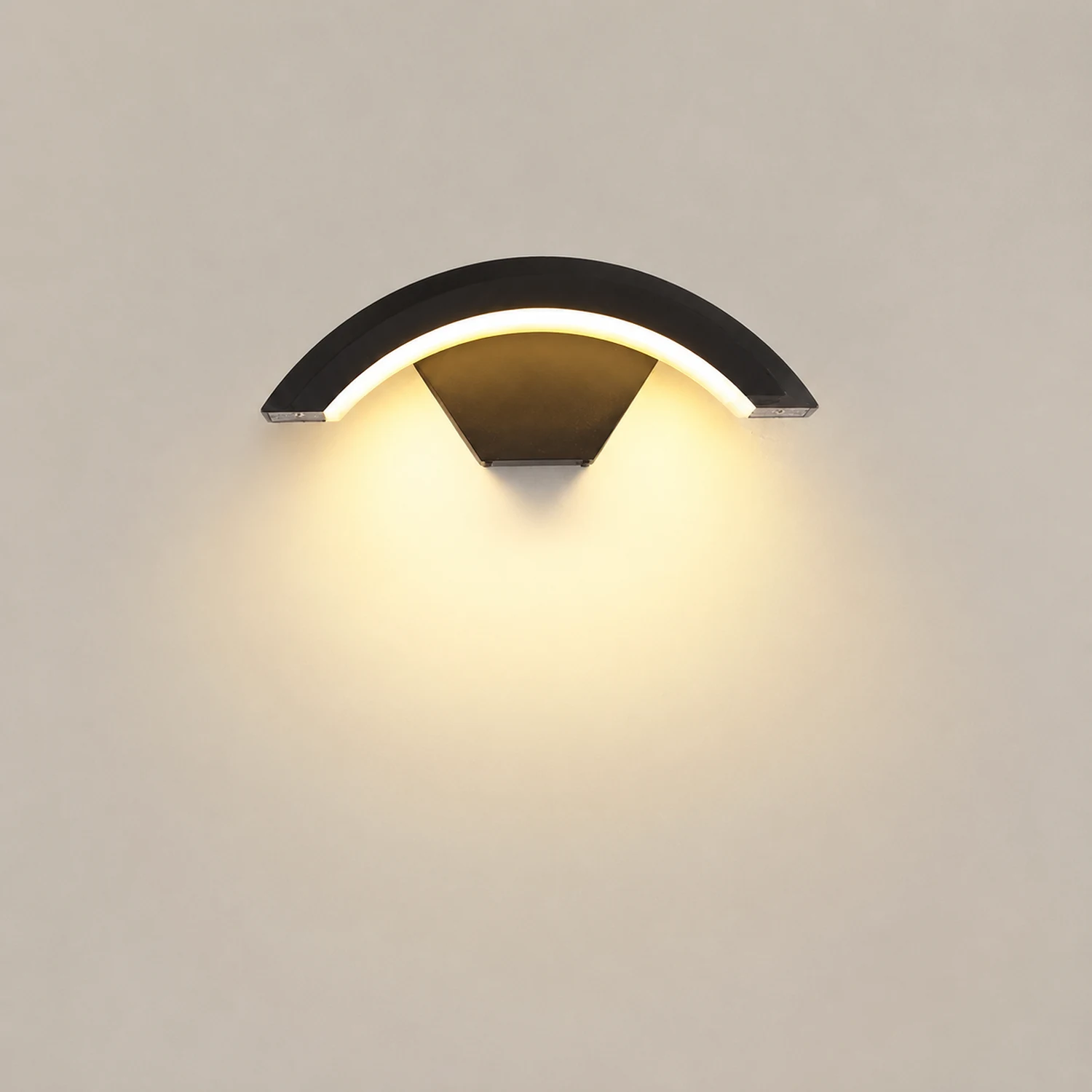 Creative Moon Curved Wall Sconce Motion Sensor Waterproof LED Wall Lamp Outdoor Indoor - Lumpaz
