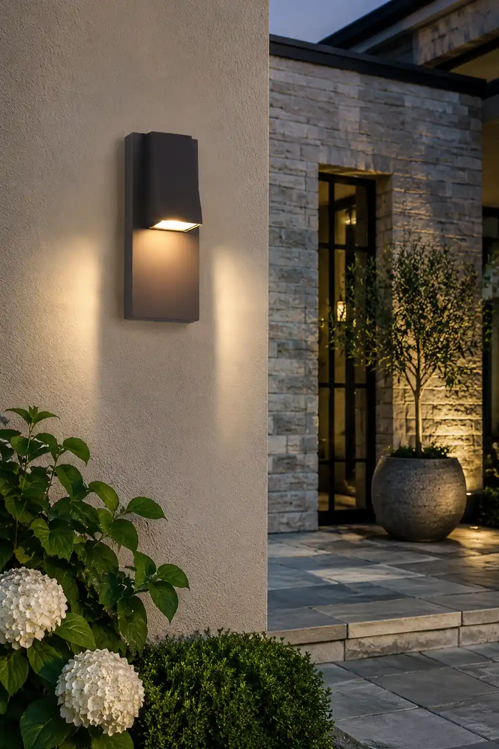 Rectangle Waterproof LED Black Modern Outdoor Wall Lamp Wall Light Fixture - Lumpaz
