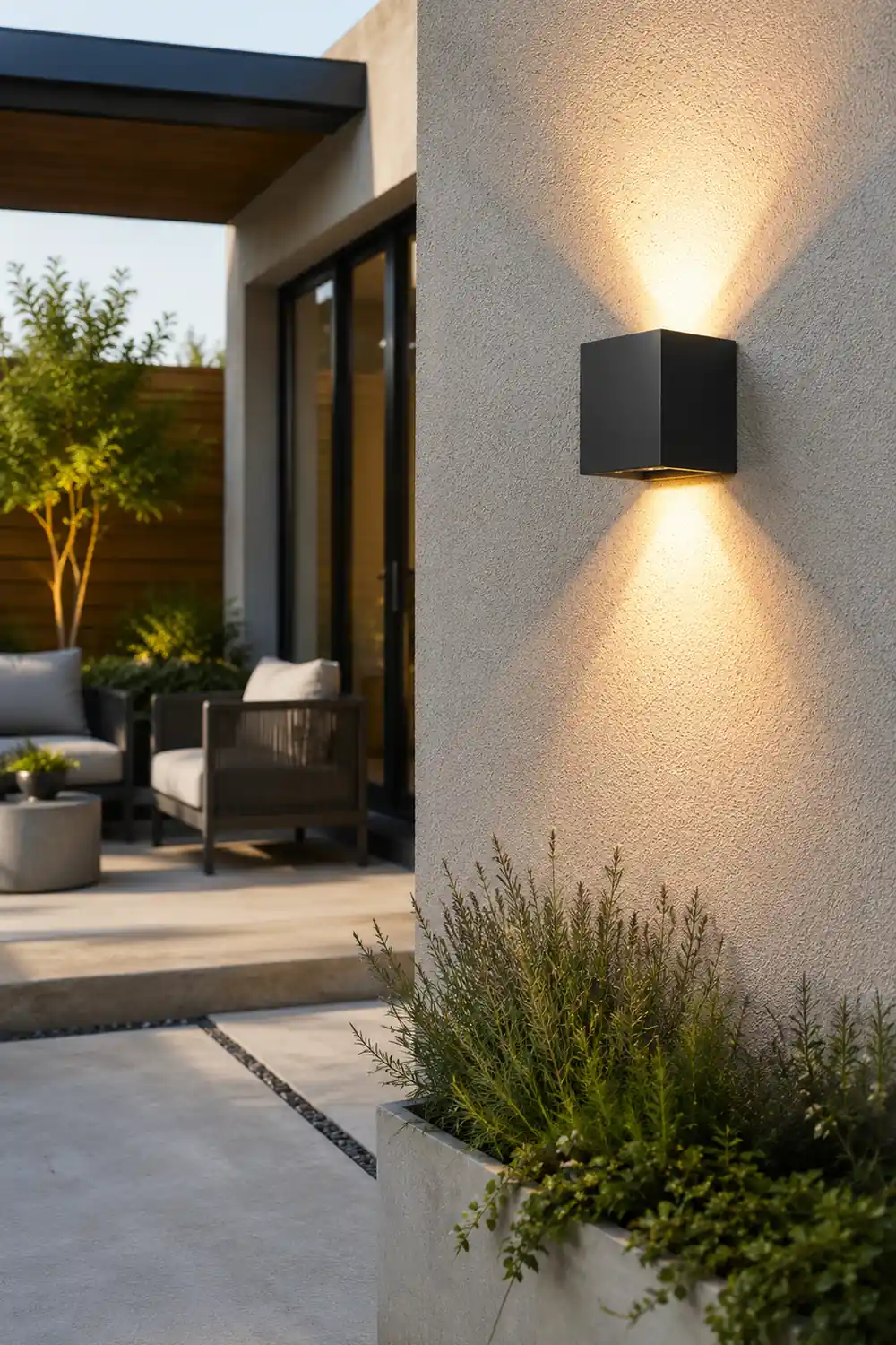 Square Waterproof Up Down Lighting Adjustable Modern Exterior Lights - Lumpaz