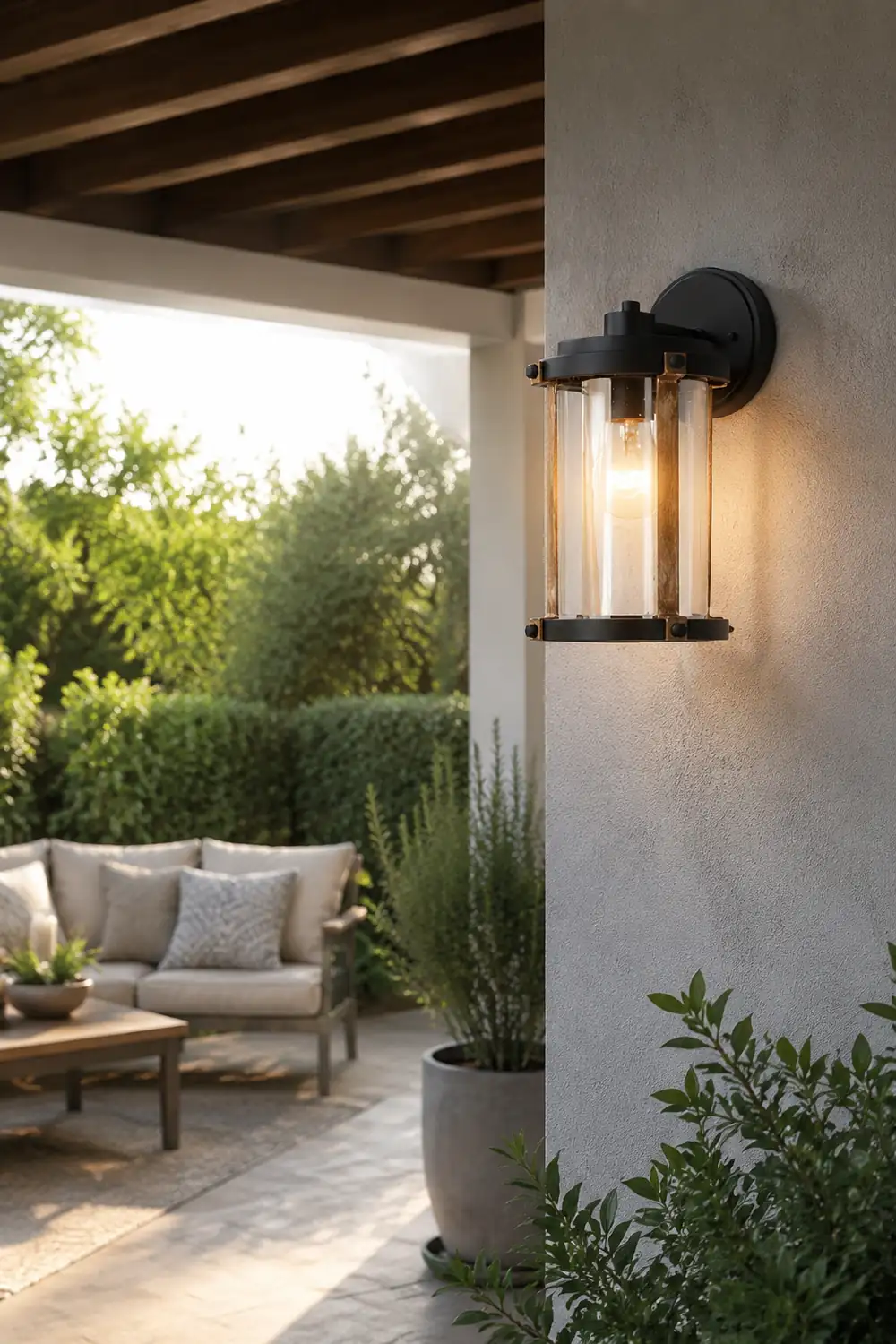 Vintage Waterproof Glass Black Industrial Style Outdoor Wall Sconces Lighting - Lumpaz