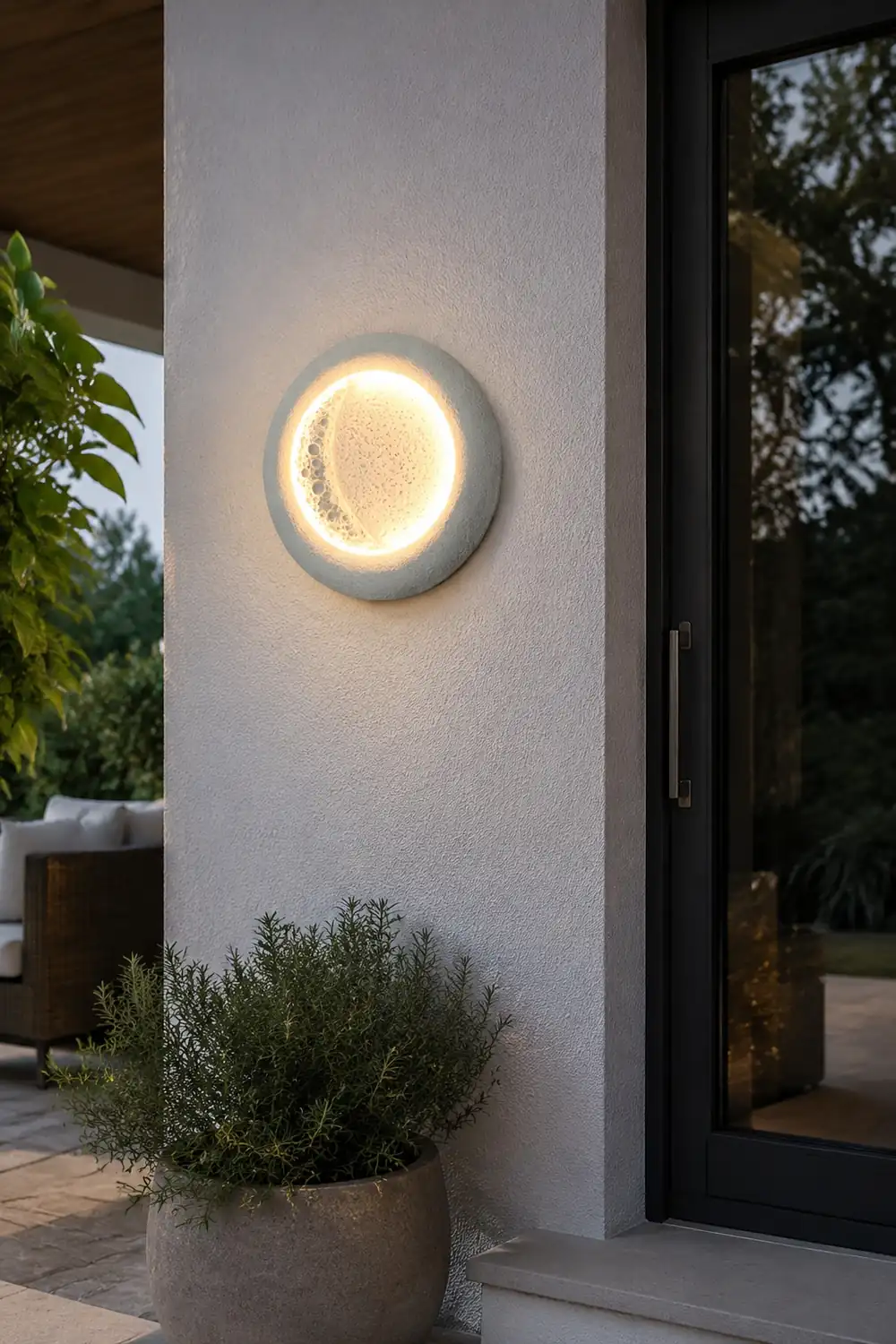 Creative Moon Shaped Waterproof LED 10W Modern Wall Lamp Exterior Decor - Lumpaz