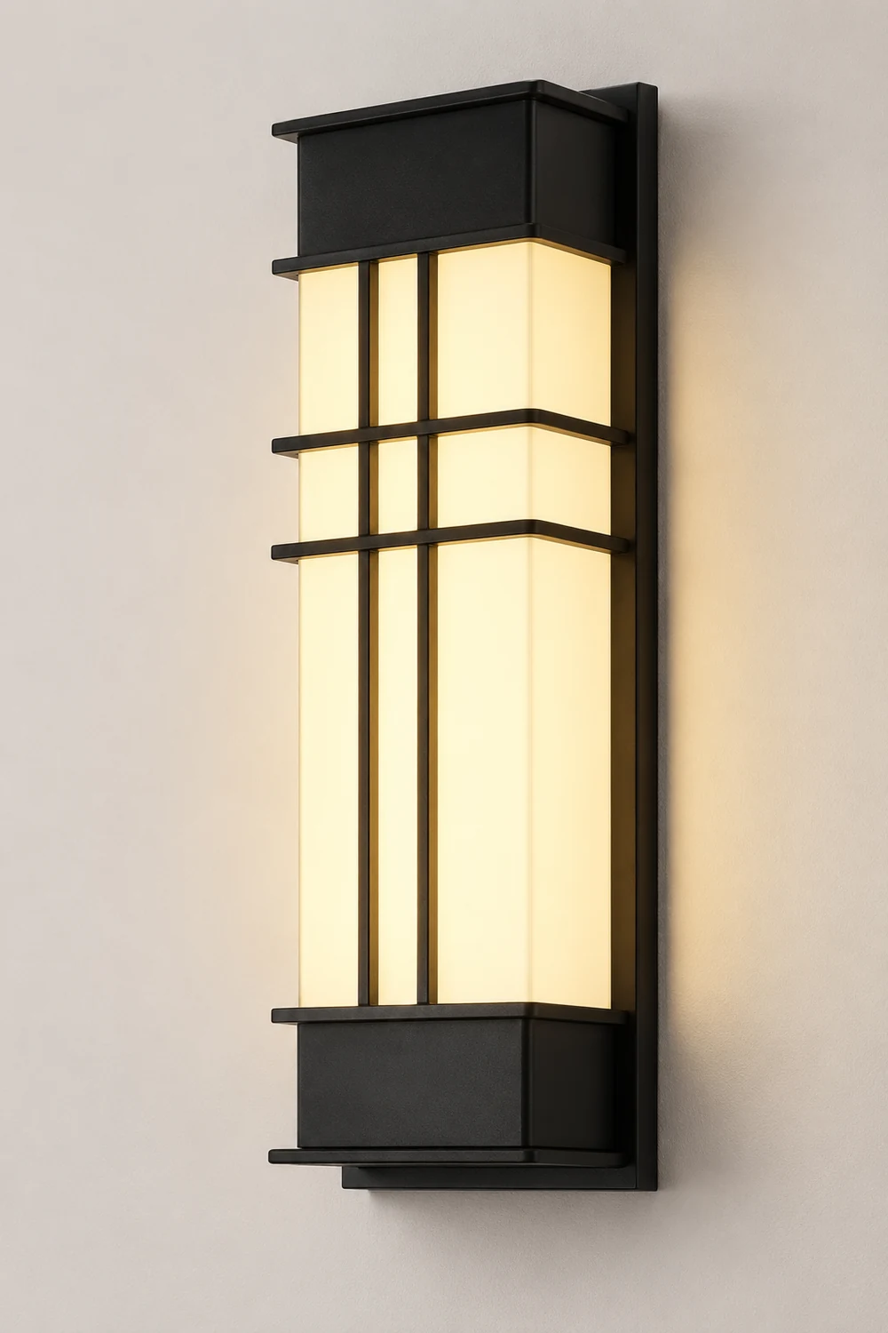 Retro Rectangular Waterproof LED Black Traditional Outdoor Wall Lamp - Lumpaz