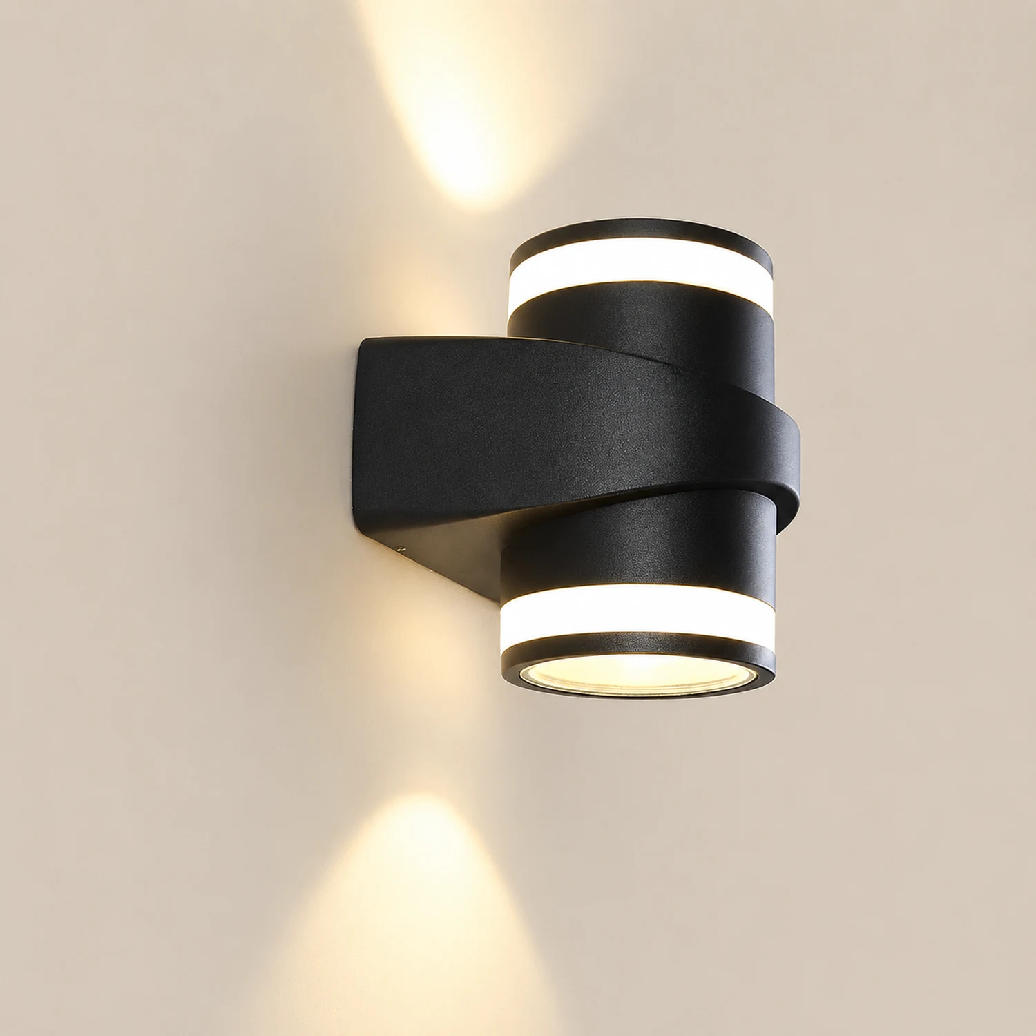 Round Up and Dawn Light LED Waterproof Black Outdoor Wall Washer Lights - Lumpaz