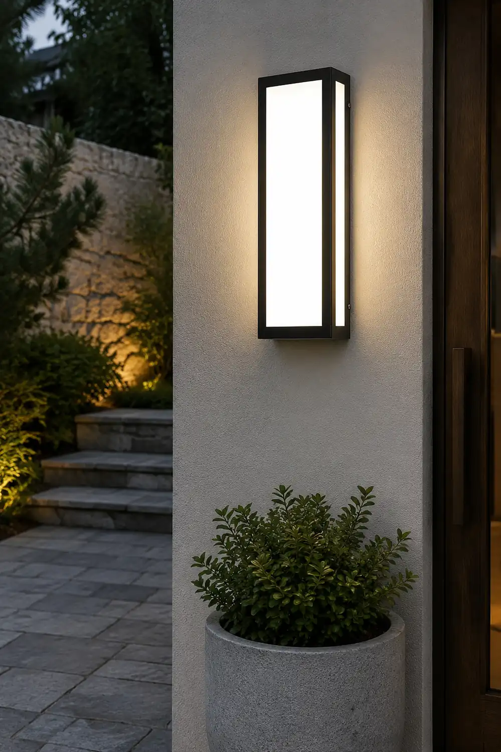 Rectangular LED Waterproof Black Modern Outdoor Exterior Light Wall Lamp - Lumpaz