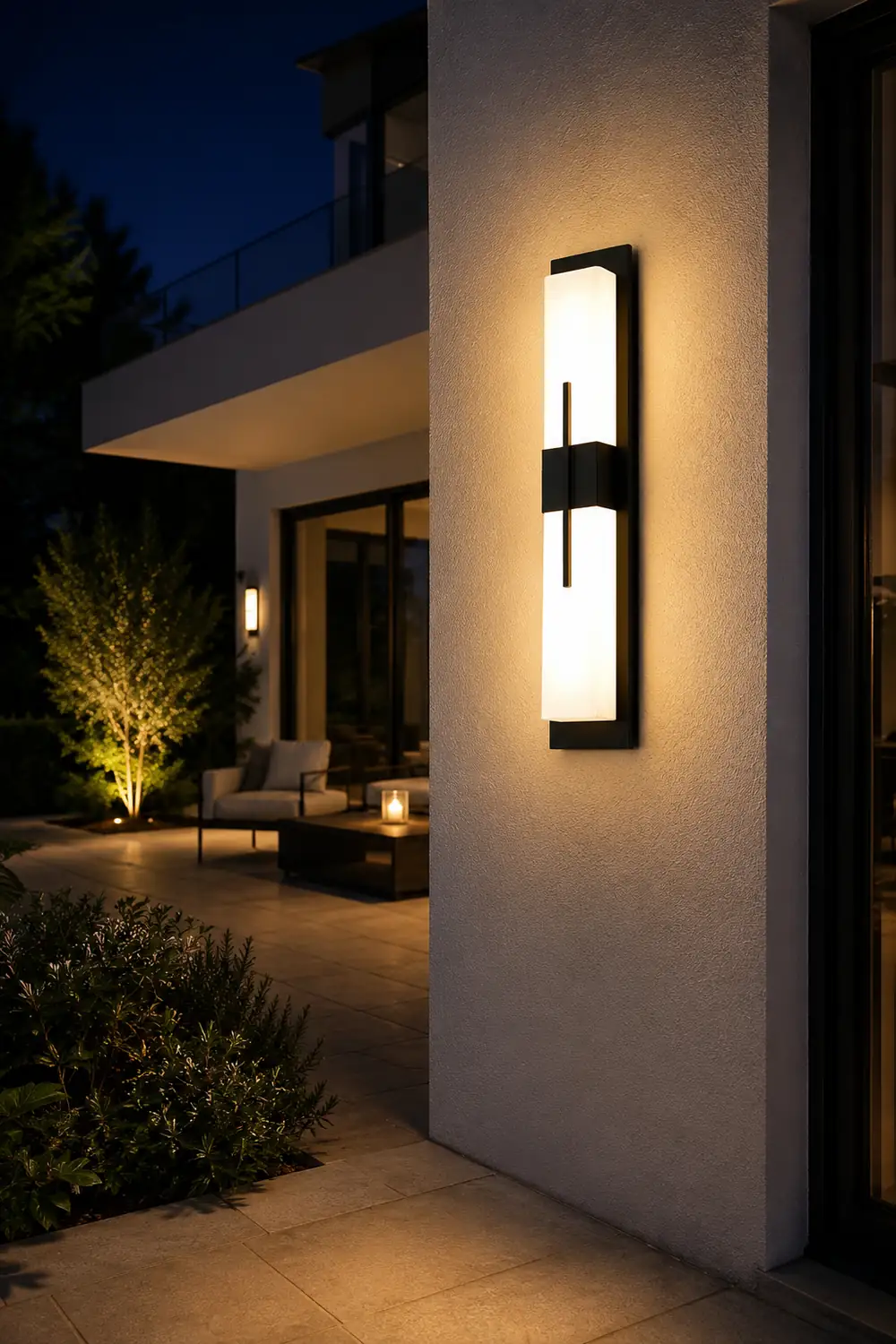 Creative Rectangular LED Waterproof Black Modern Outdoor Wall Lamp - Lumpaz