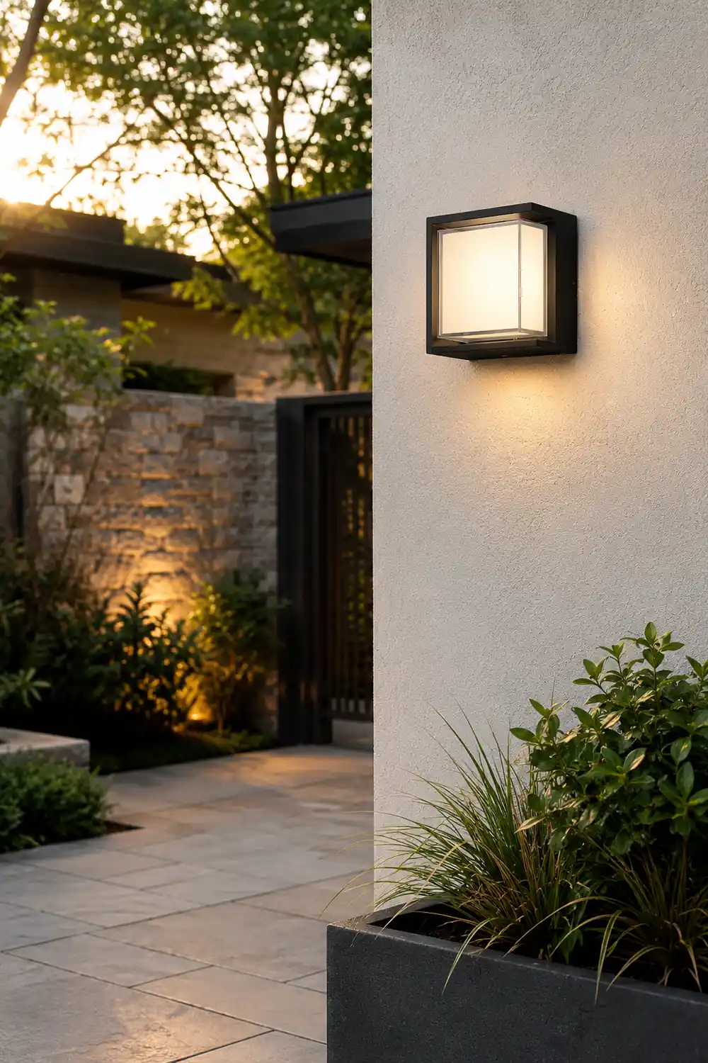 Modern Outdoor Round Square Waterproof Wall Light for Villa Garden Balcony Door Front - Lumpaz