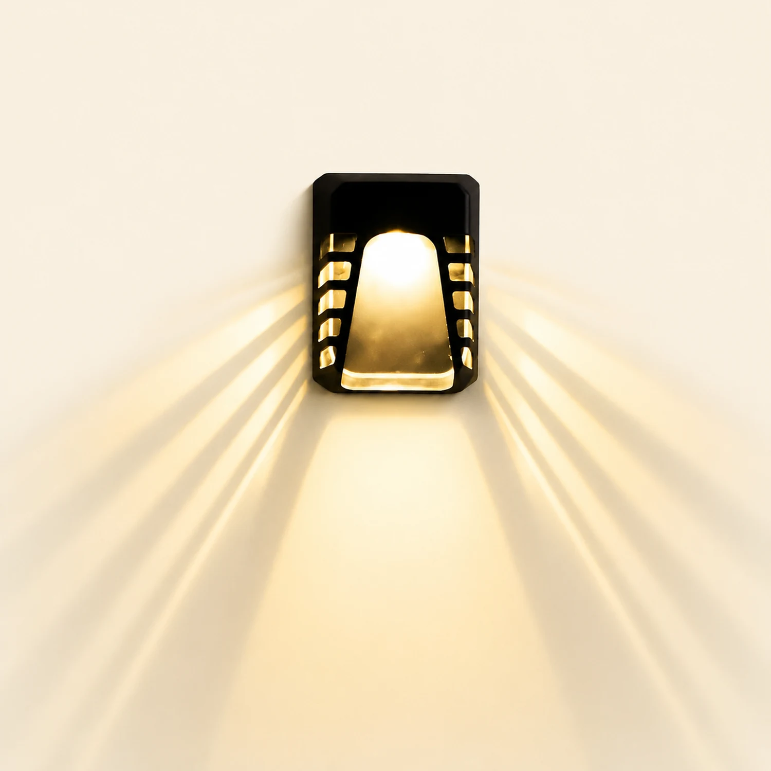 Waterproof Intelligent LED Black Modern Solar Outdoor Wall Lights - Lumpaz