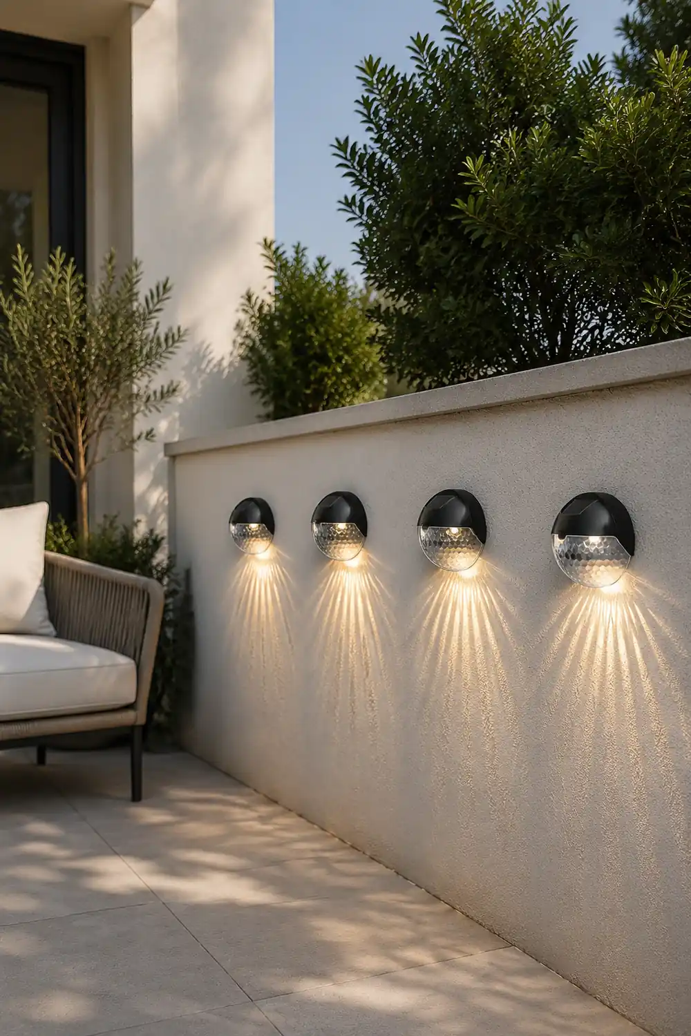 4 Pcs Solar Stair Lights Outdoor Step Lights LED Garden Lights Wall Mounted Lights - Lumpaz