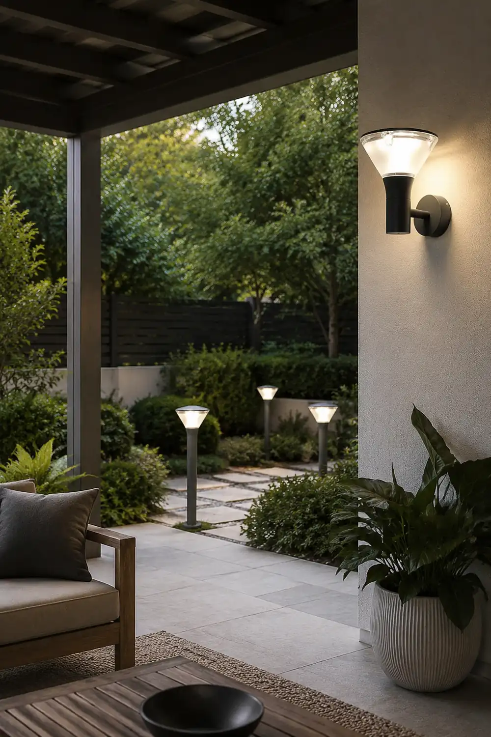 Round LED Waterproof Nordic Sconces Wall Lamp Outdoor Lights Path Lights - Lumpaz