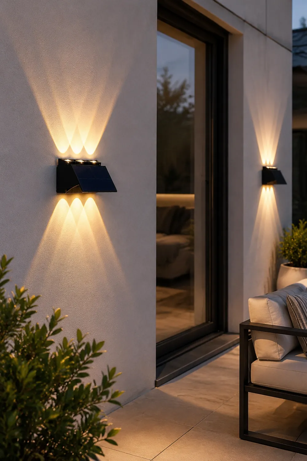 Rectangular Waterproof Up and Down Light LED Modern Solar Wall Lamp - Lumpaz