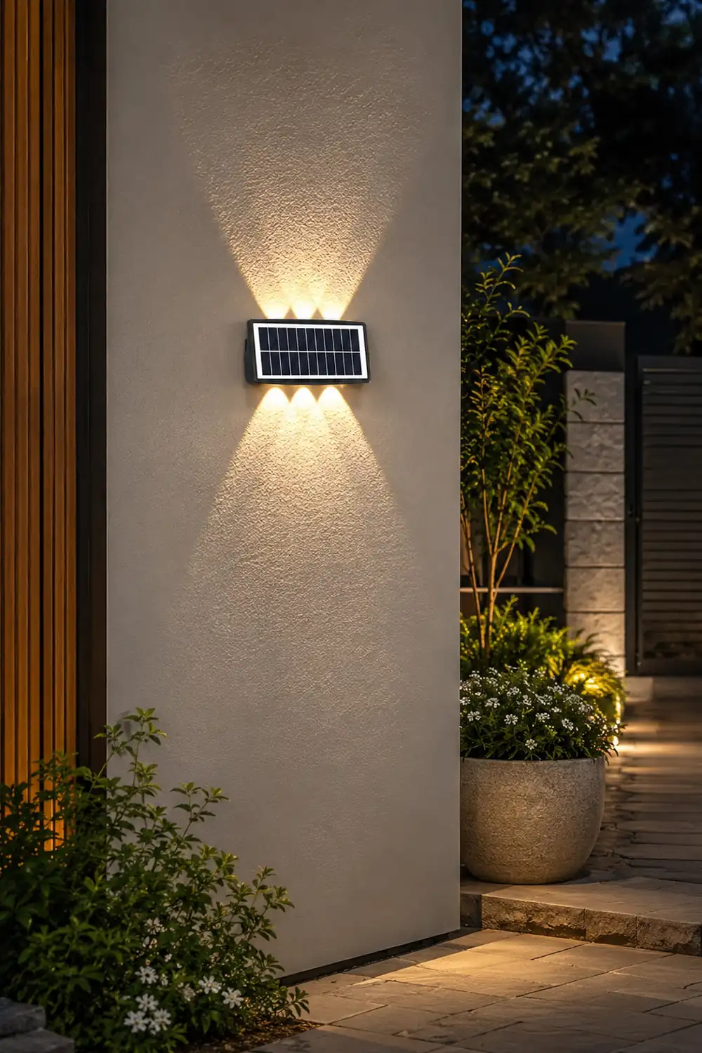 Rectangular Up and Down Lights LED Waterproof Black Modern Wall Lamp - Lumpaz