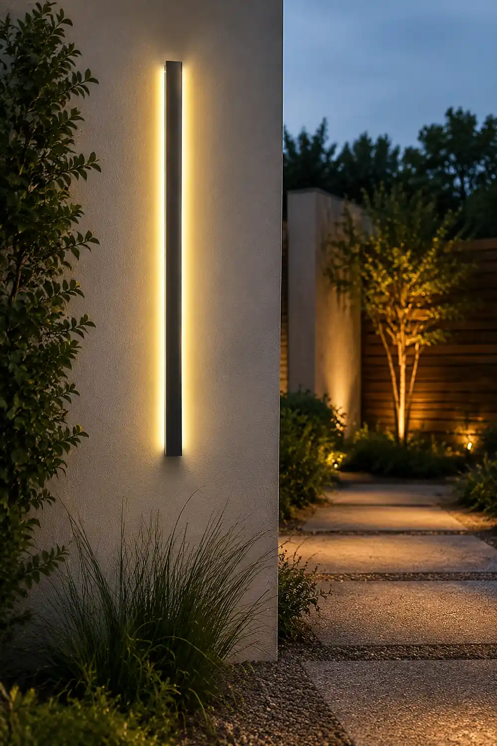 Long Strip LED Waterproof Black Minimalist Outdoor Wall Lights Exterior Lights - Lumpaz