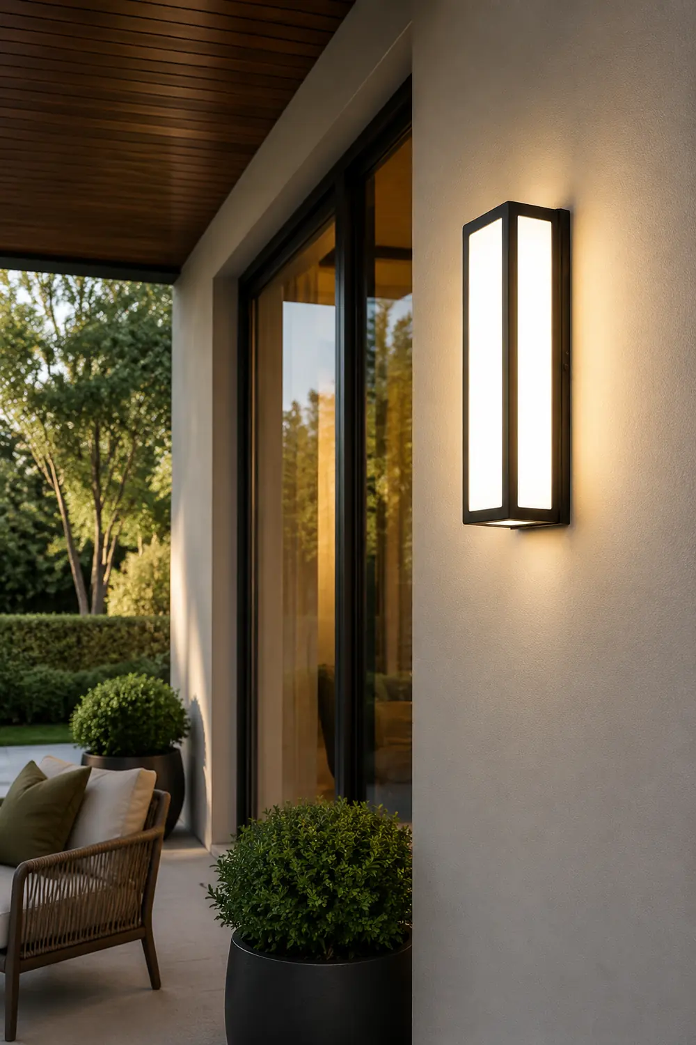 Rectangular Minimalist LED Waterproof Black Modern Outdoor Wall Lights - Lumpaz