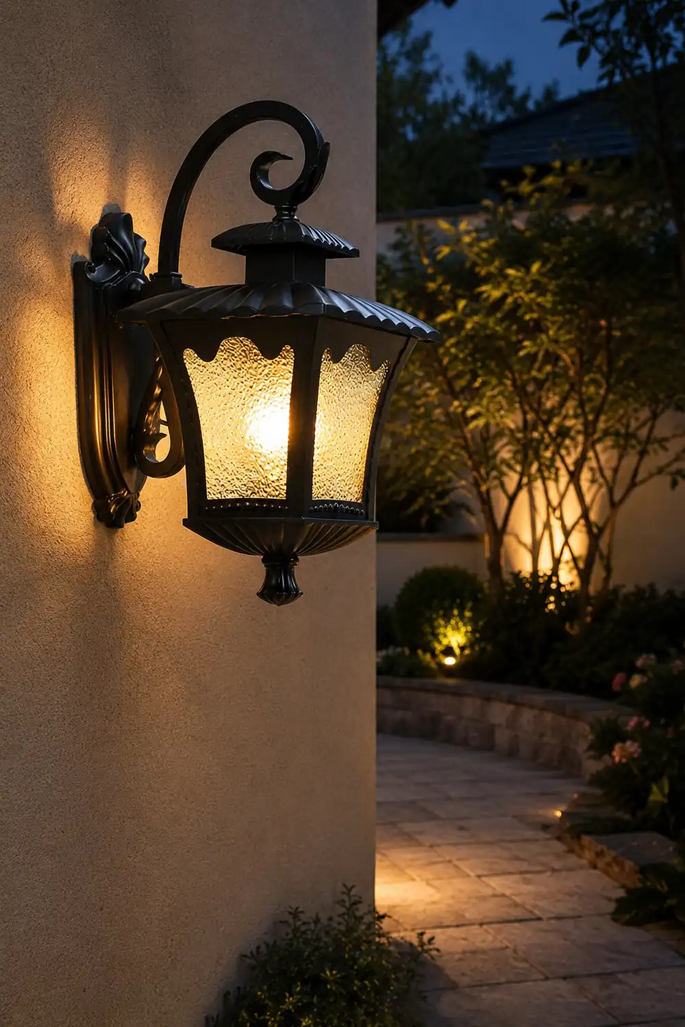 Creative Retro Glass Lantern Waterproof LED European-style Wall Lamp - Lumpaz