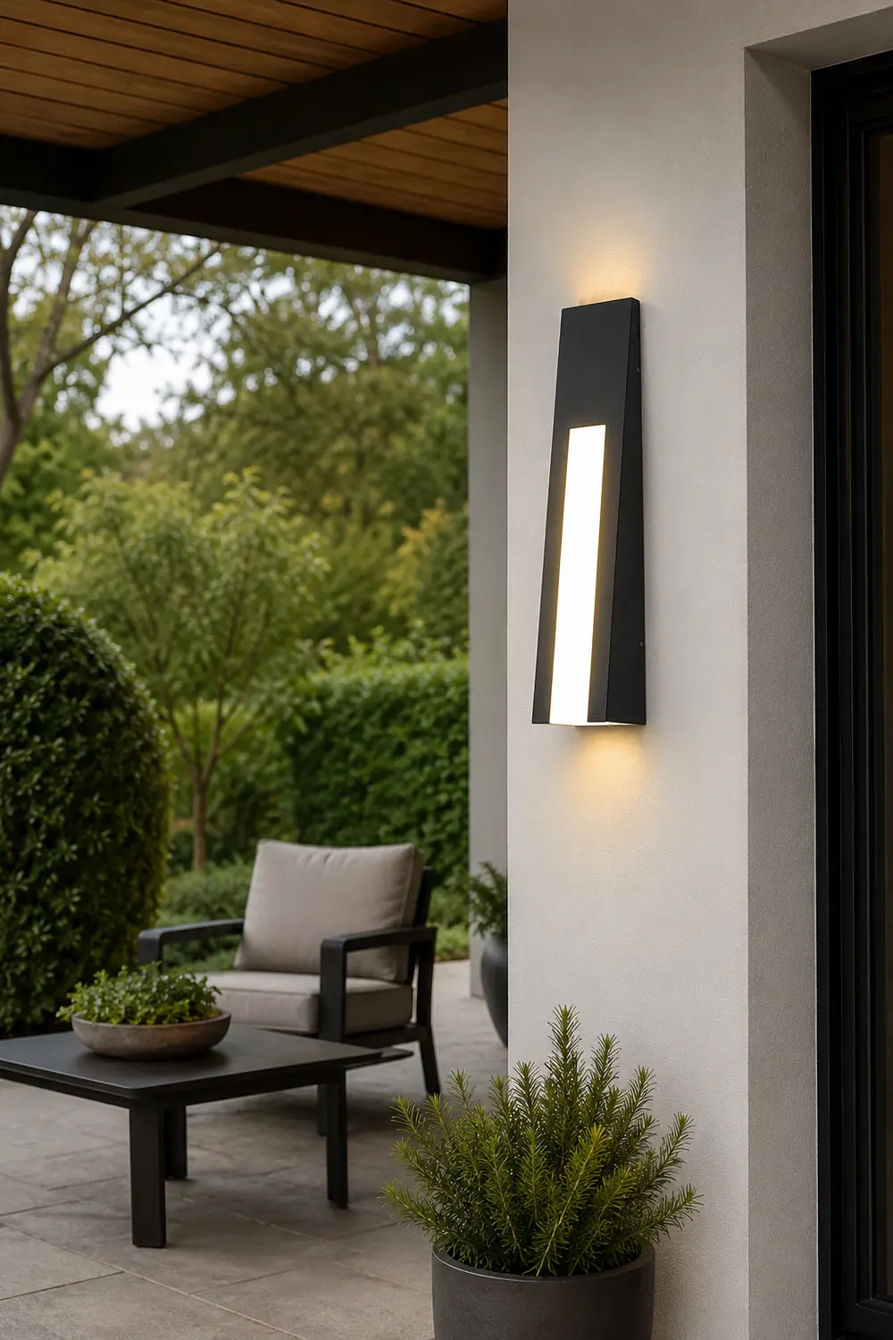 Minimalist LED Waterproof Black Modern Outdoor Wall Lamp Exterior Lights - Lumpaz