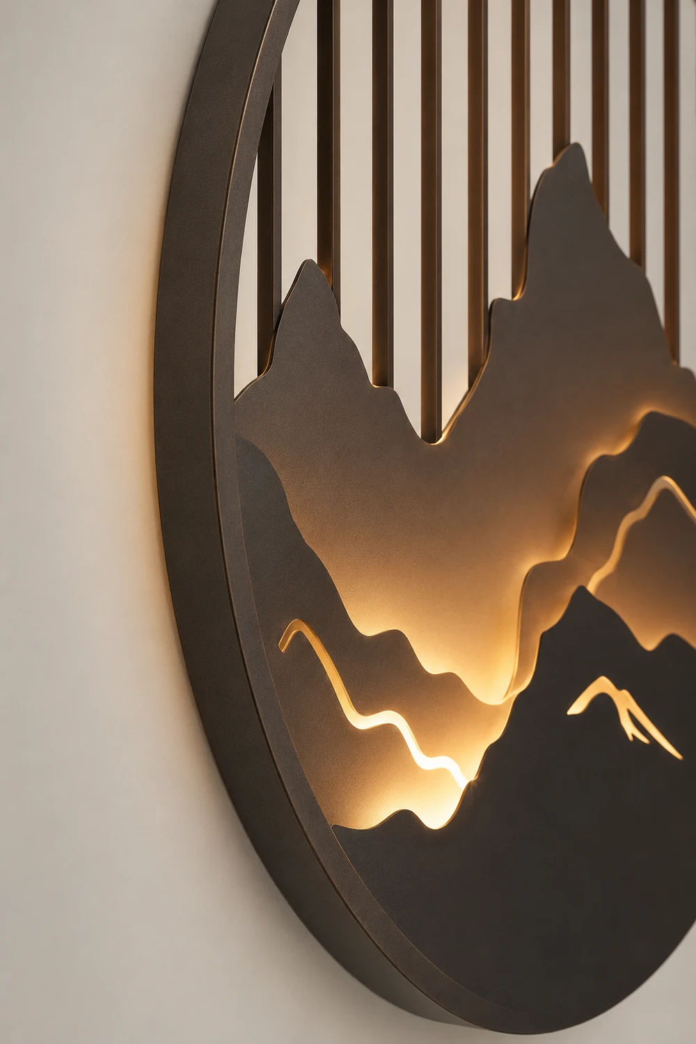 Round Mountain Scenery LED Waterproof Outdoor Wall Sconce Lighting - Lumpaz