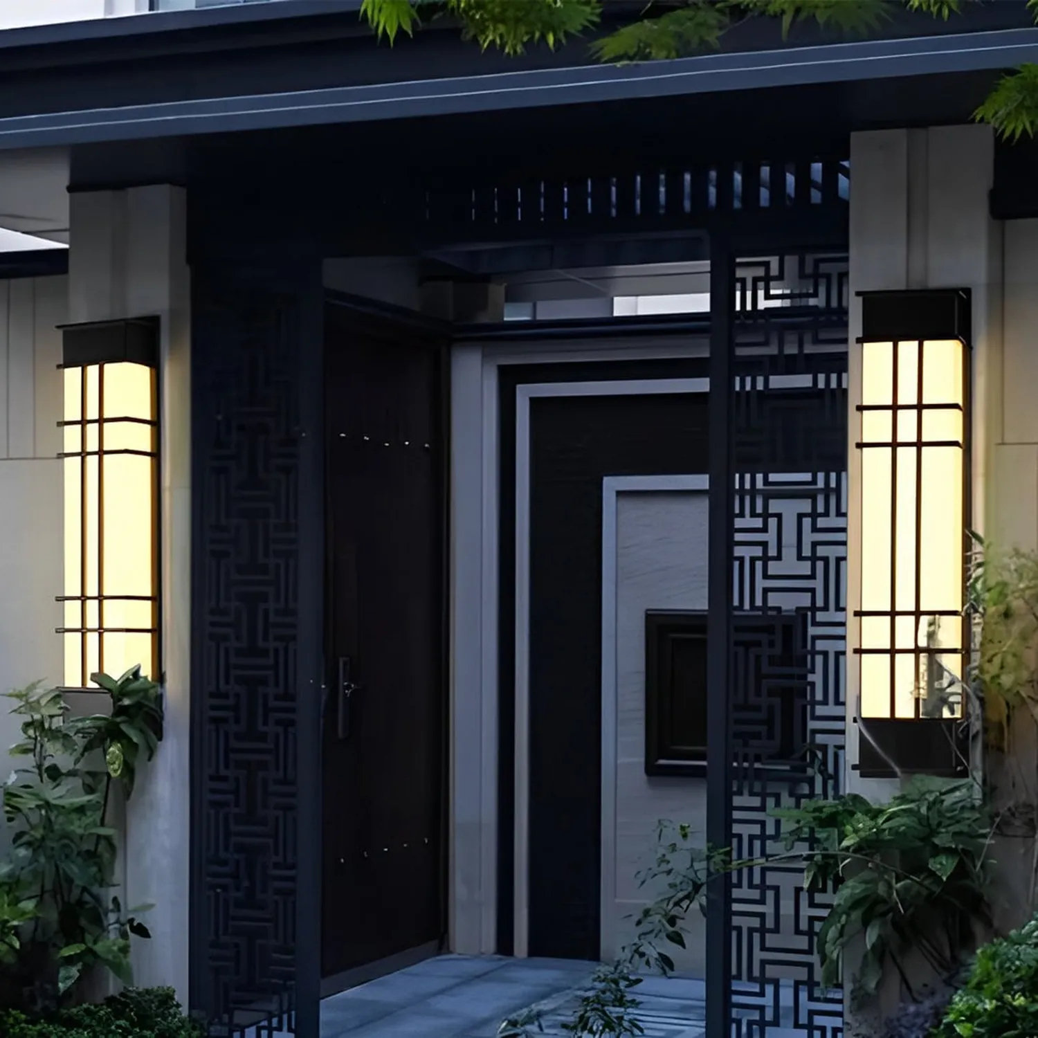 Retro Rectangular Waterproof LED Black Traditional Outdoor Wall Lamp - Lumpaz
