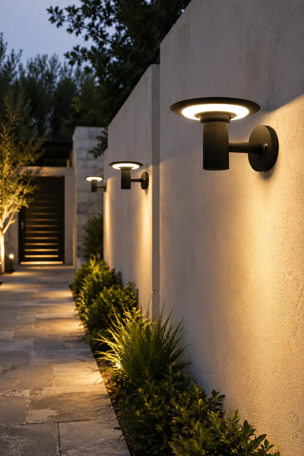 Round UFO-shaped LED Waterproof Solar Modern Outdoor Sconces Wall Lamp - Lumpaz