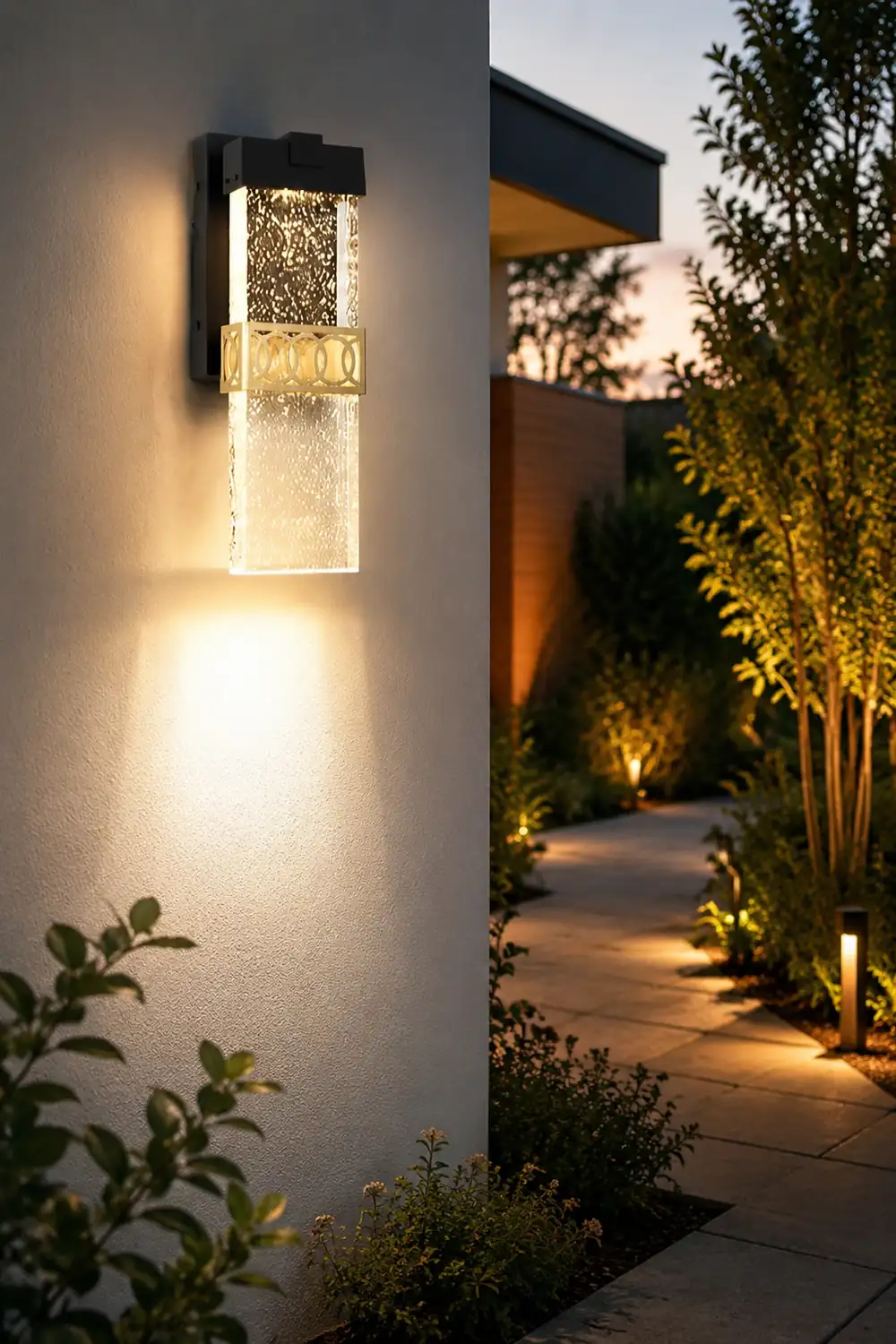 Bubbles Crystal LED Waterproof Black Simple Modern Outdoor Wall Lights - Lumpaz