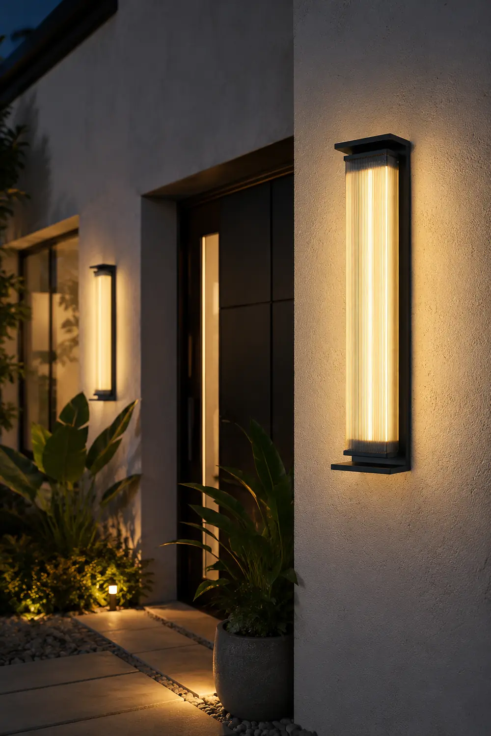 Creative Strip Waterproof Black Modern LED Wall Lamp Outdoor Wall Lights - Lumpaz