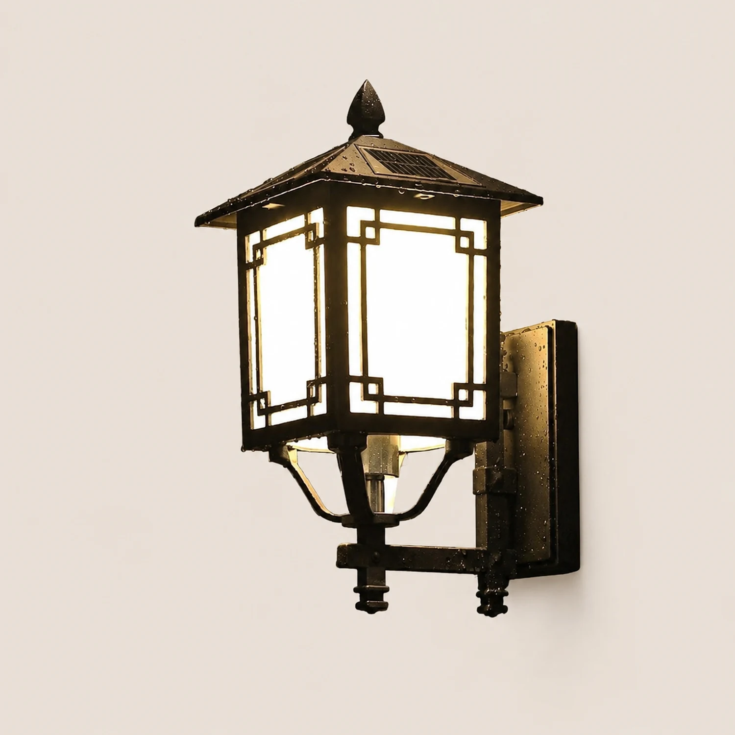 Up/Down Lighting Waterproof Black Vintage Solar Lights Outdoor Lanterns - Lumpaz