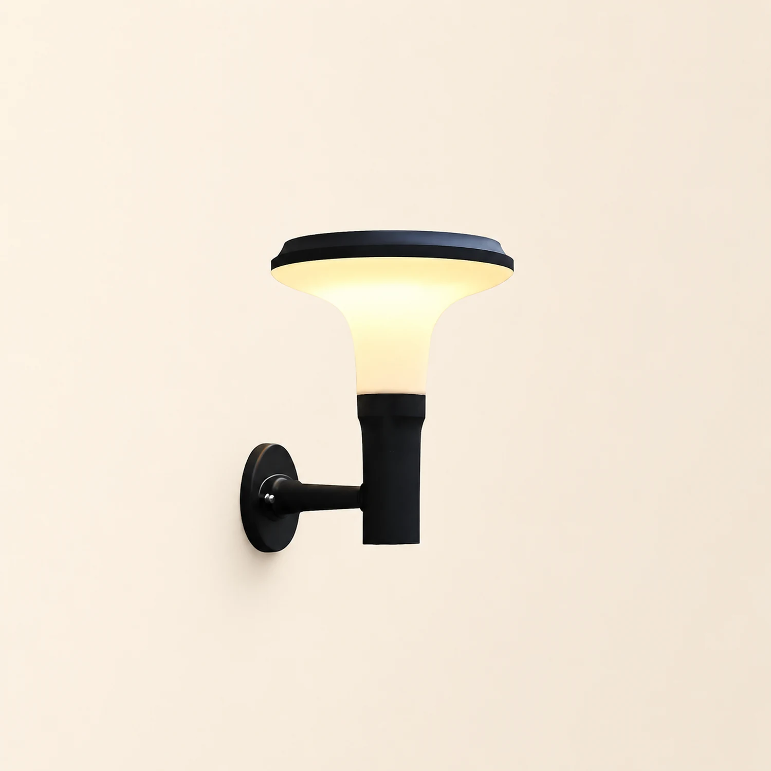 Round Flower LED Waterproof Black Modern Solar Wall Lamp Wall Sconces Lighting - Lumpaz