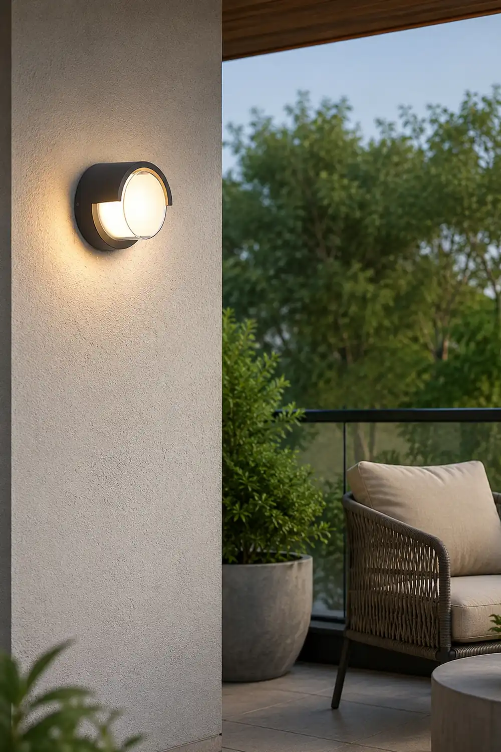 Modern Outdoor Round Square Waterproof Wall Light for Villa Garden Balcony Door Front - Lumpaz