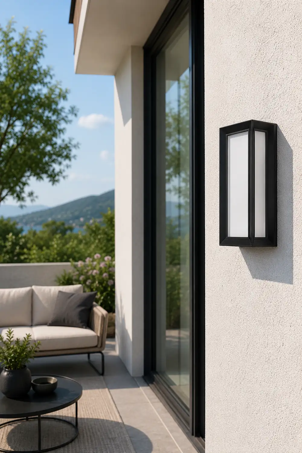 Unique Rectangular Frame Waterproof Black Modern Outdoor Wall Lights - Lumpaz