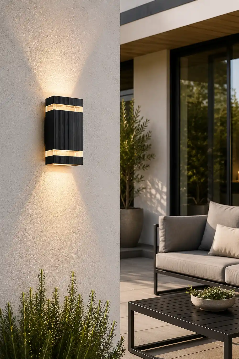 Square Round Waterproof Up And Down Lighting LED Modern Wall Sconces - Lumpaz