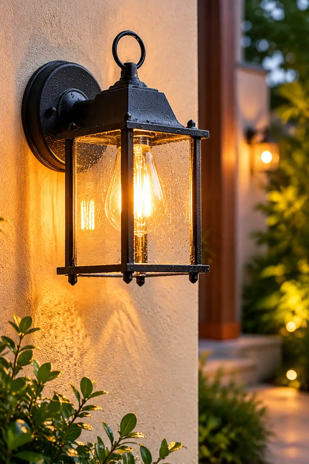 Square Glass Wall Lamp Outdoor Wall Sconce Lighting LED Waterproof Wall Lights - Lumpaz