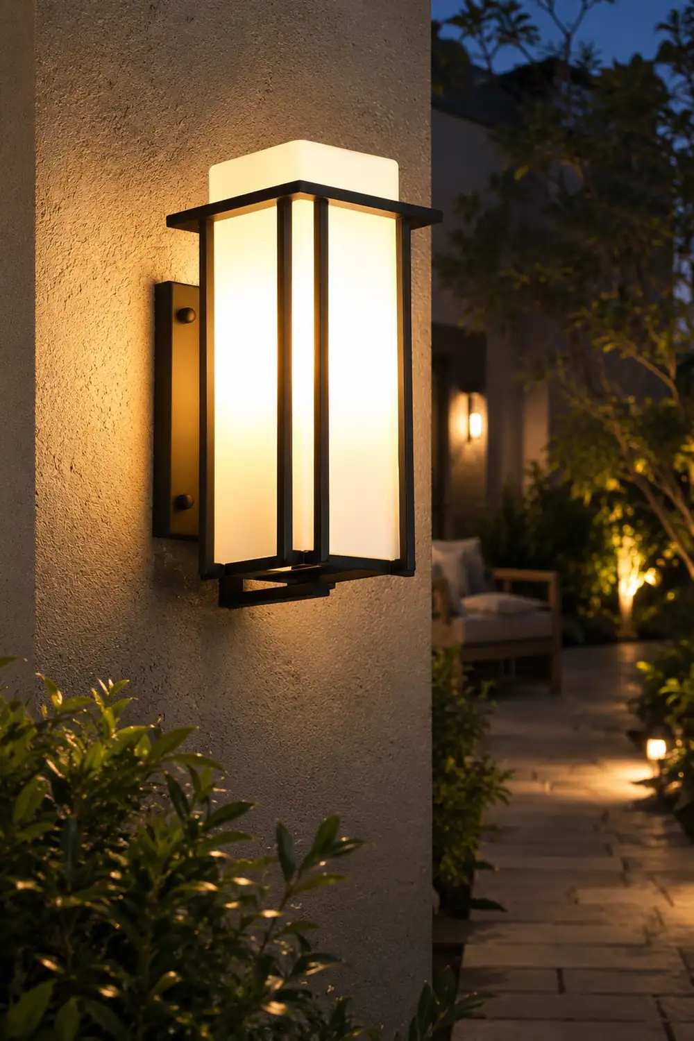 Square Waterproof LED Black Retro Outdoor Wall Lamp Exterior Lights - Lumpaz