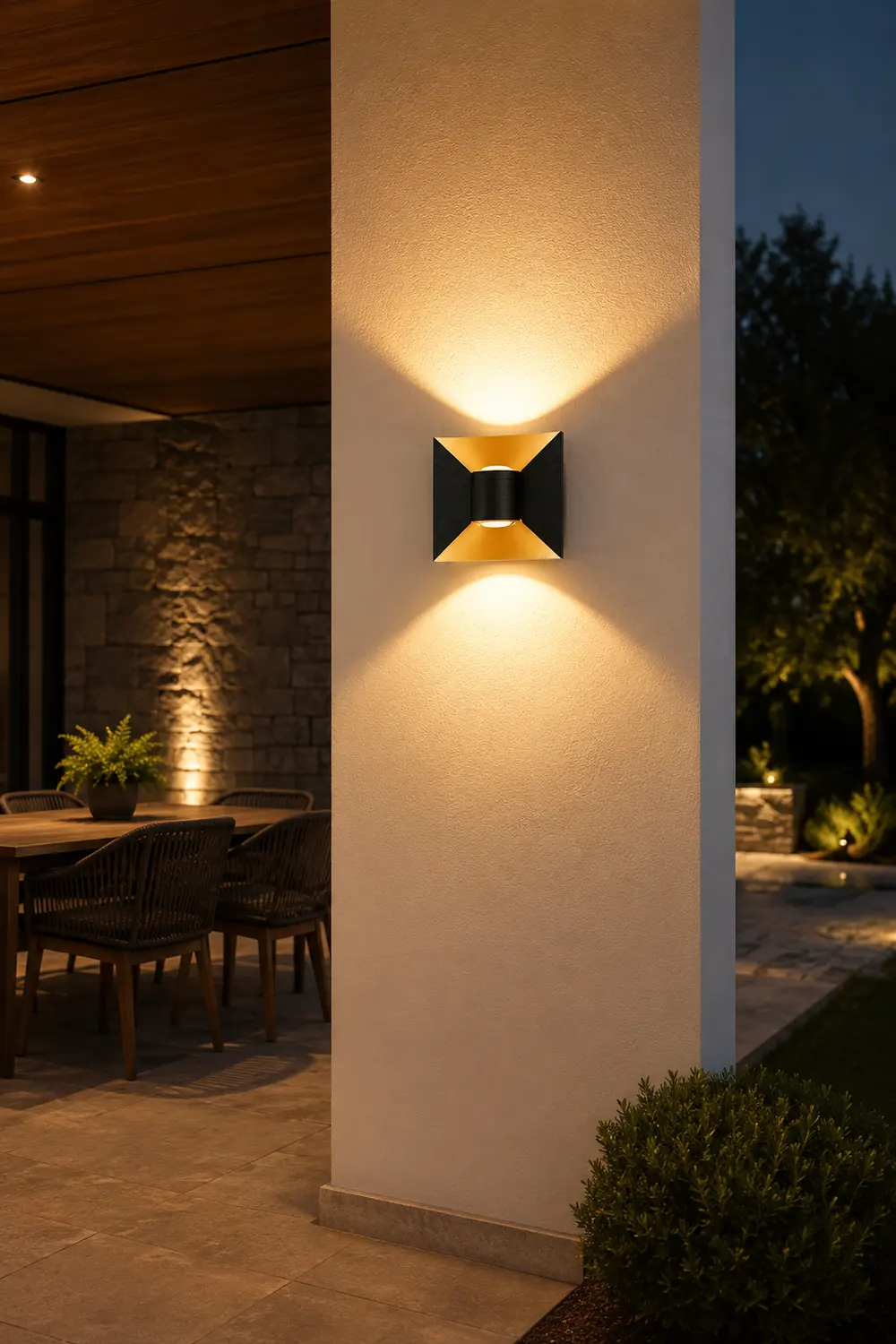 Square Up and Down Lights 6W LED Waterproof Modern Outdoor Sconces - Lumpaz