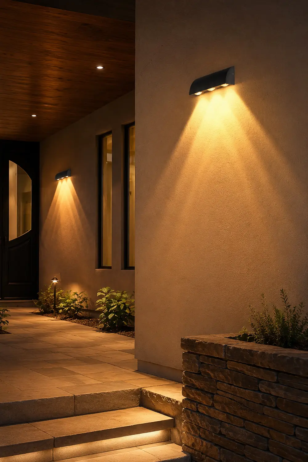Outdoor Minimalist LED Waterproof Wall Light for Courtyard Balcony Foyer - Lumpaz