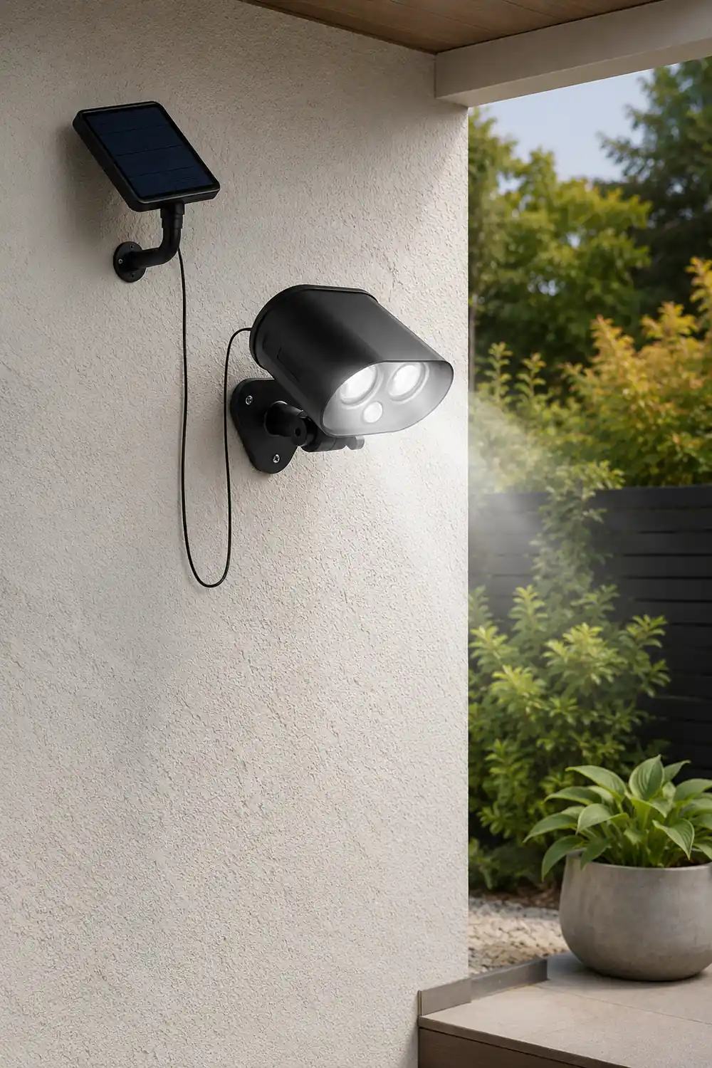 Solar Adjustable LED Outdoor Wall Lamp Wall Sconces Lighting Flood Light - Lumpaz