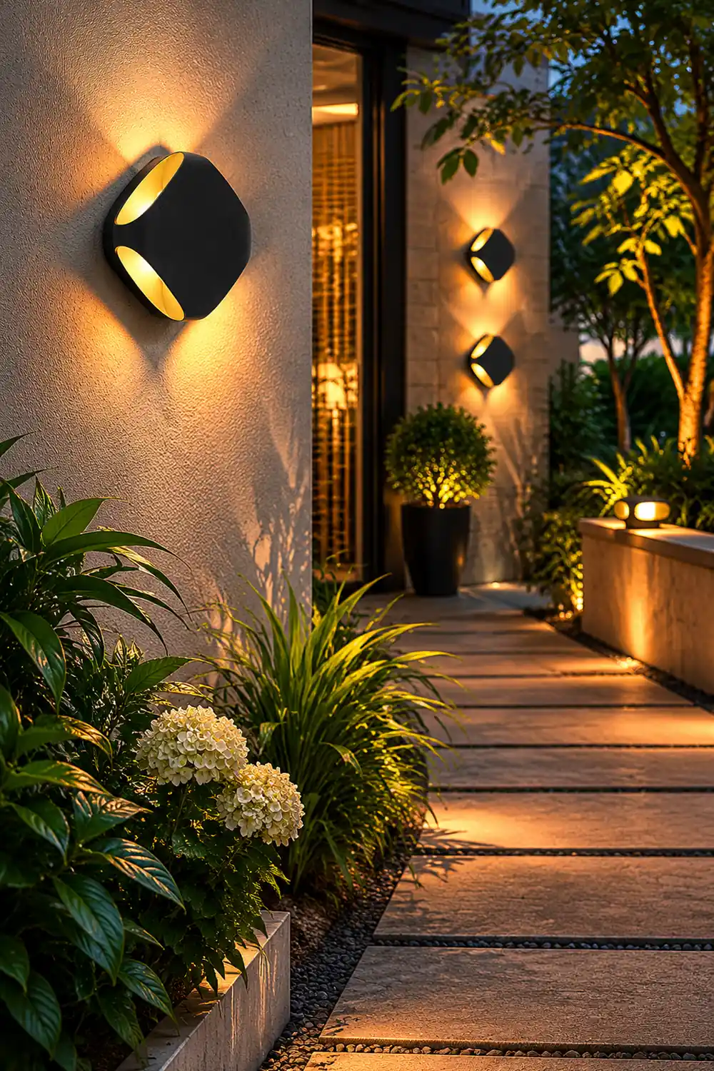 Square LED Waterproof Black Modern Outdoor Wall Lights Fence Post Lights - Lumpaz