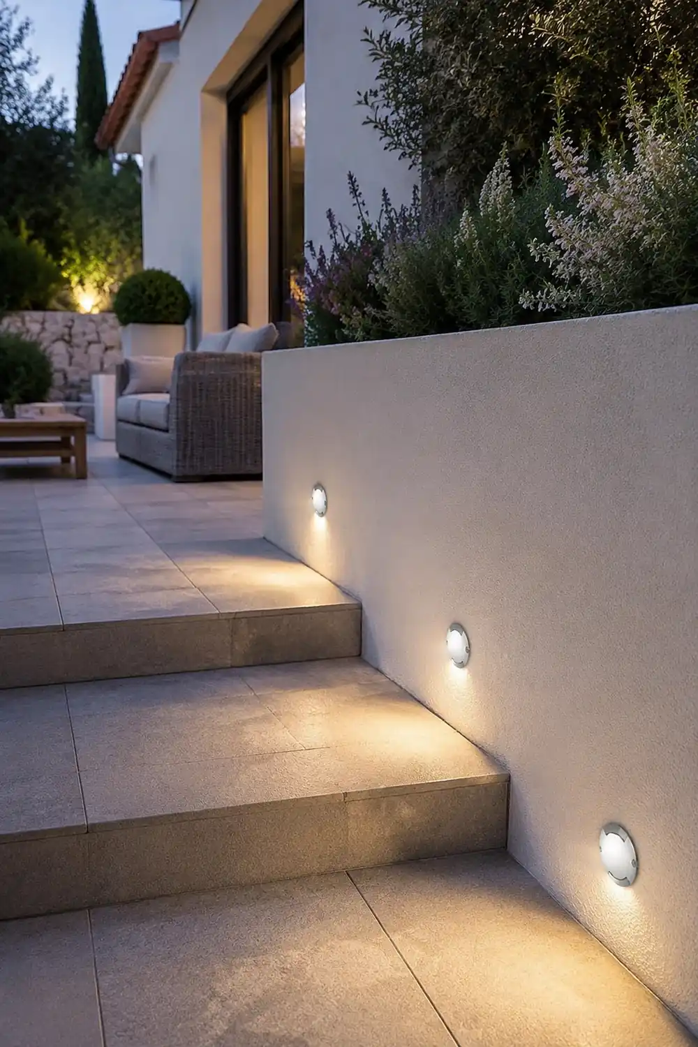 Round DC12V LED Waterproof Mdern Outdoor Step Lights Deck Stair Lights - Lumpaz